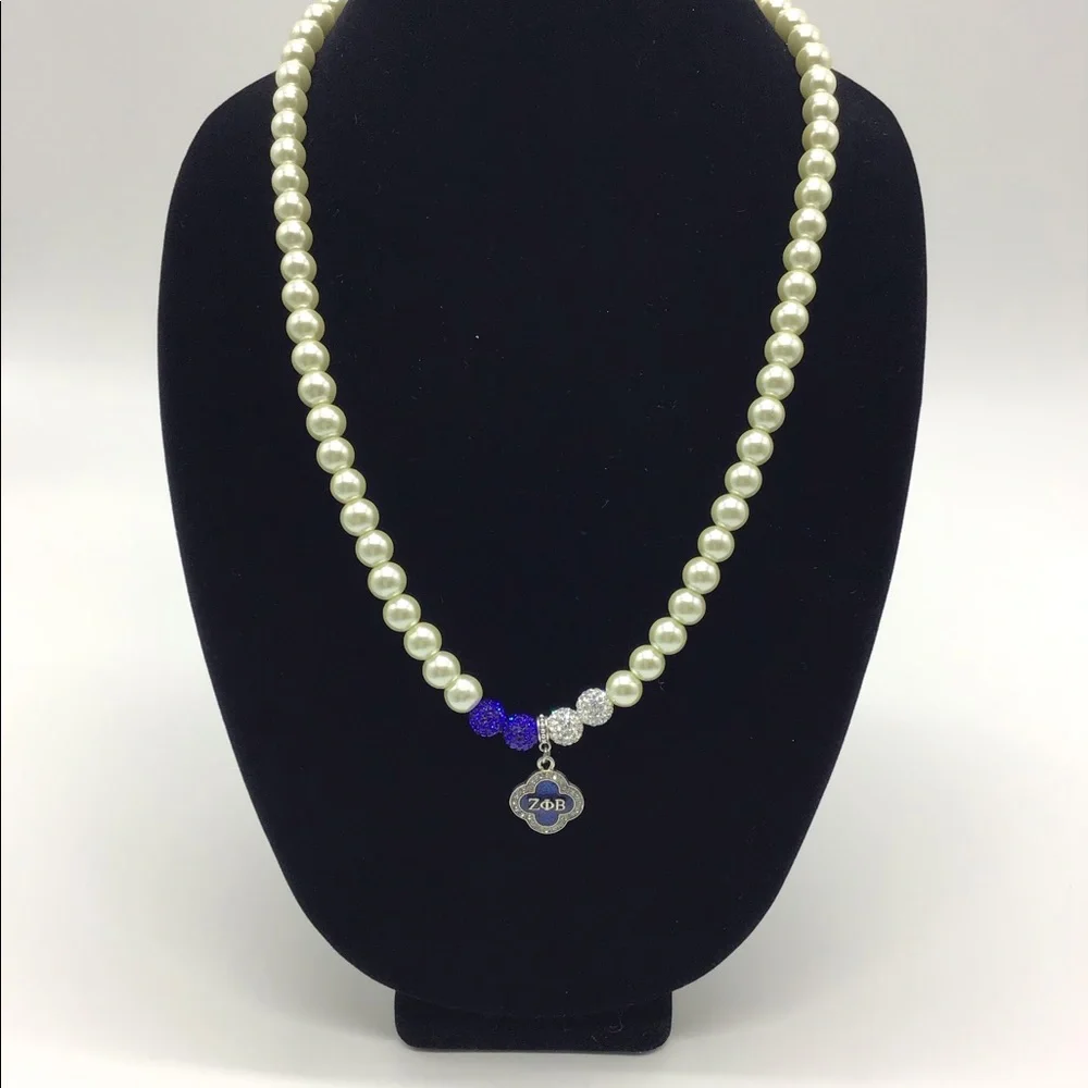 Zeta Phi Beta Necklace and Earring Set - Picture 7 of 9